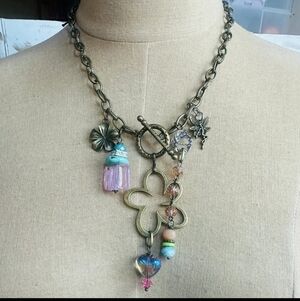 S26 Scooples Charming Floral Multicolor Pendant Necklace